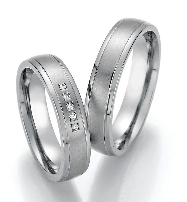 Eheringe Titan mit Diamant ink. Garantie und Gravur 77-20010