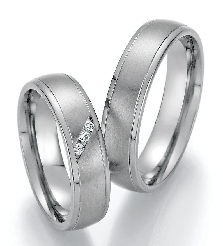 Eheringe Titan mit Diamant ink. Garantie und Gravur 77-20030