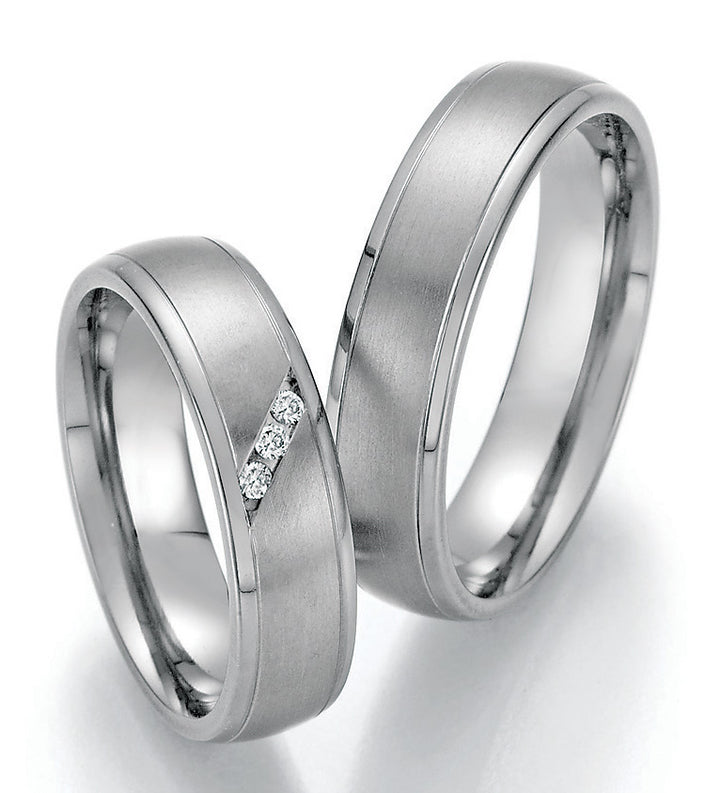 Eheringe Titan mit Diamant ink. Garantie und Gravur 77-20030