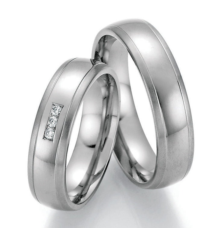 Eheringe Titan mit Diamant ink. Garantie und Gravur 77-20050