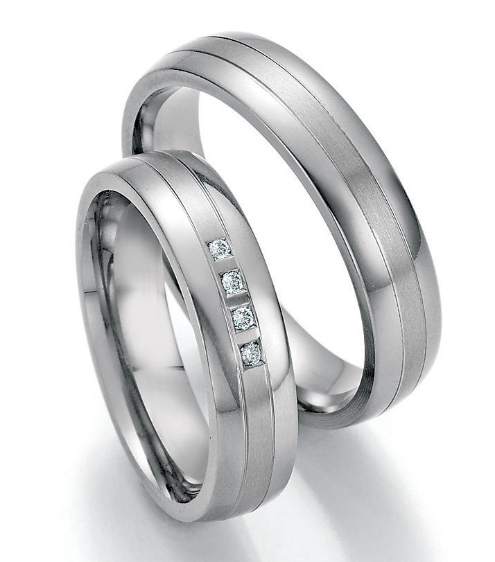 Trauringe Titan mit Diamant ink. Garantie und Gravur 77-20070