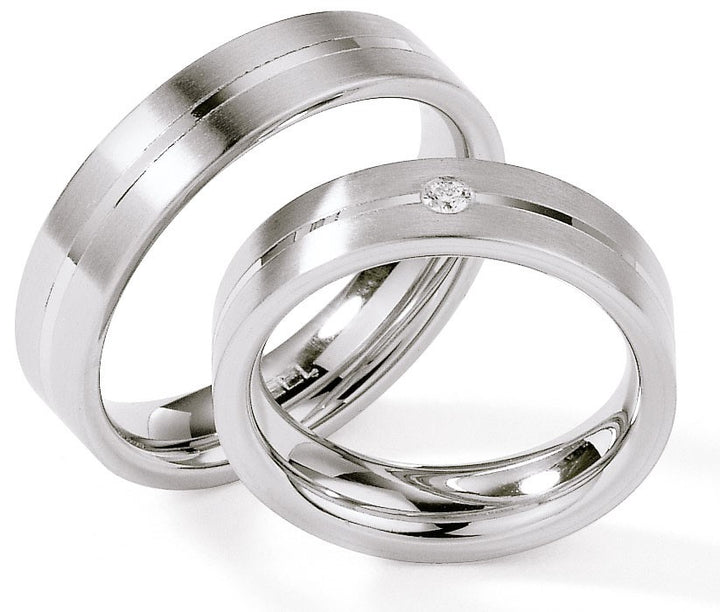Eheringe Edelstahl mit Diamant ink. Garantie und Gravur 88-01280