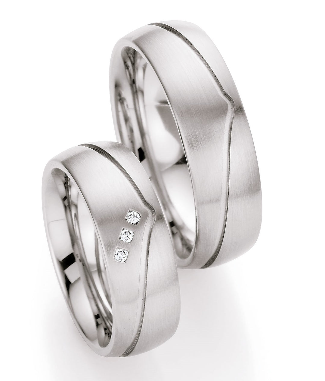 Eheringe Edelstahl mit Diamant ink. Garantie und Gravur 88-01600