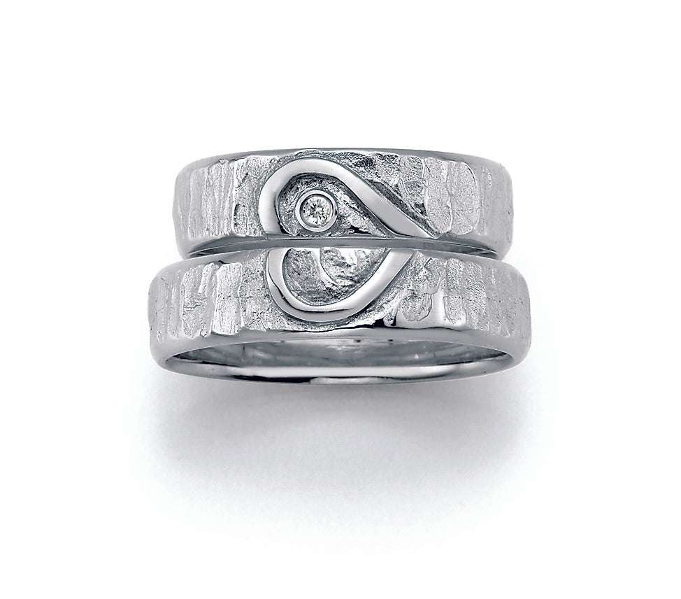 Symbolringe Herz - Eheringe aus Silber, Gold oder Platin mit Diamant ink. Garantie und Gravur 66-51150 Herz