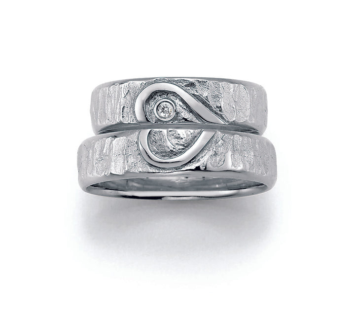 Symbolringe Herz - Eheringe aus Silber, Gold oder Platin mit Diamant ink. Garantie und Gravur 66-51150 Herz