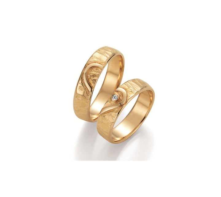 Symbolringe Herz - Eheringe aus Silber, Gold oder Platin mit Diamant ink. Garantie und Gravur 66-51150 Herz