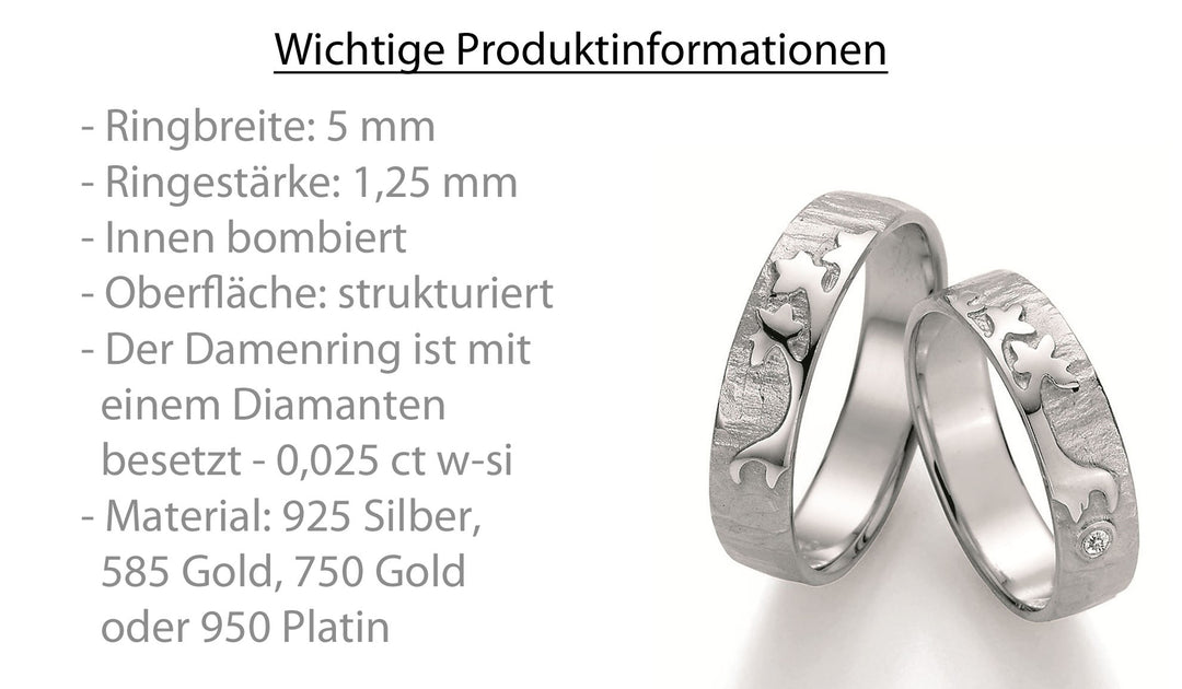 Symbolringe Lebensbaum - Eheringe aus Silber, Gold oder Platin mit Diamant ink. Garantie und Gravur 66-51090 Lebensbaum