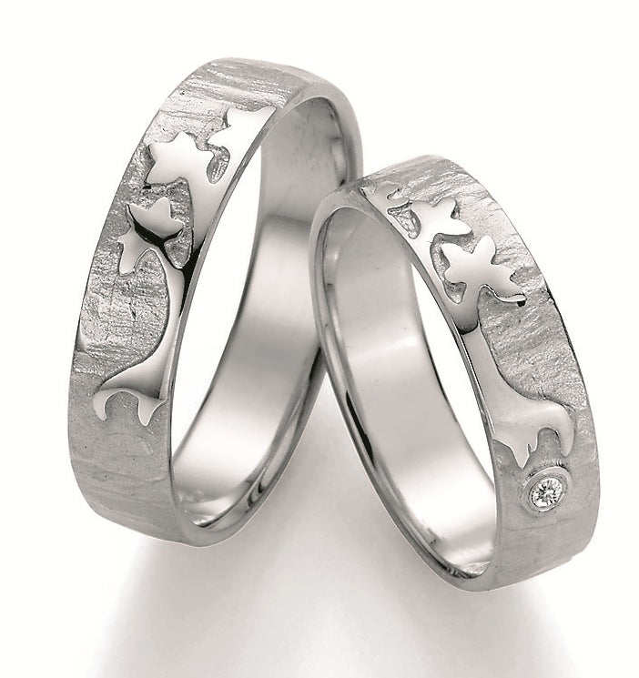 Symbolringe Lebensbaum - Eheringe aus Silber, Gold oder Platin mit Diamant ink. Garantie und Gravur 66-51090 Lebensbaum