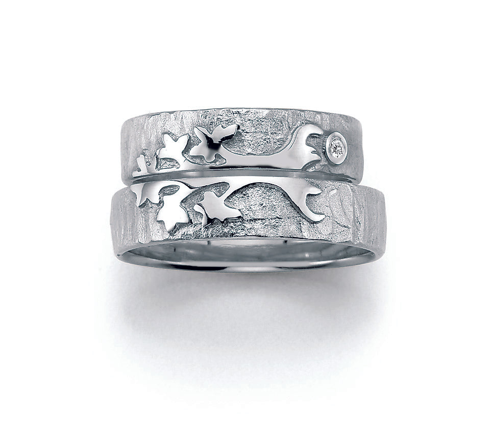 Symbolringe Lebensbaum - Eheringe aus Silber, Gold oder Platin mit Diamant ink. Garantie und Gravur 66-51090 Lebensbaum