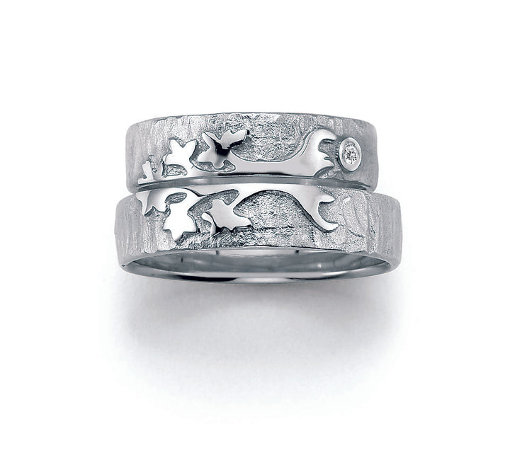 Symbolringe Lebensbaum - Eheringe aus Silber, Gold oder Platin mit Diamant ink. Garantie und Gravur 66-51090 Lebensbaum