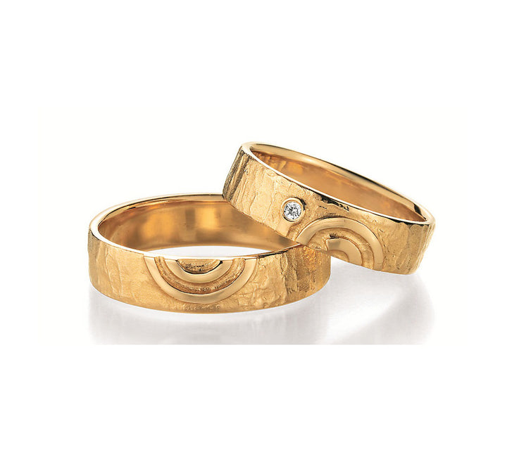 Symbolringe Mäander - Eheringe aus Silber, Gold oder Platin mit Diamant ink. Garantie und Gravur 66-51070 Mäander