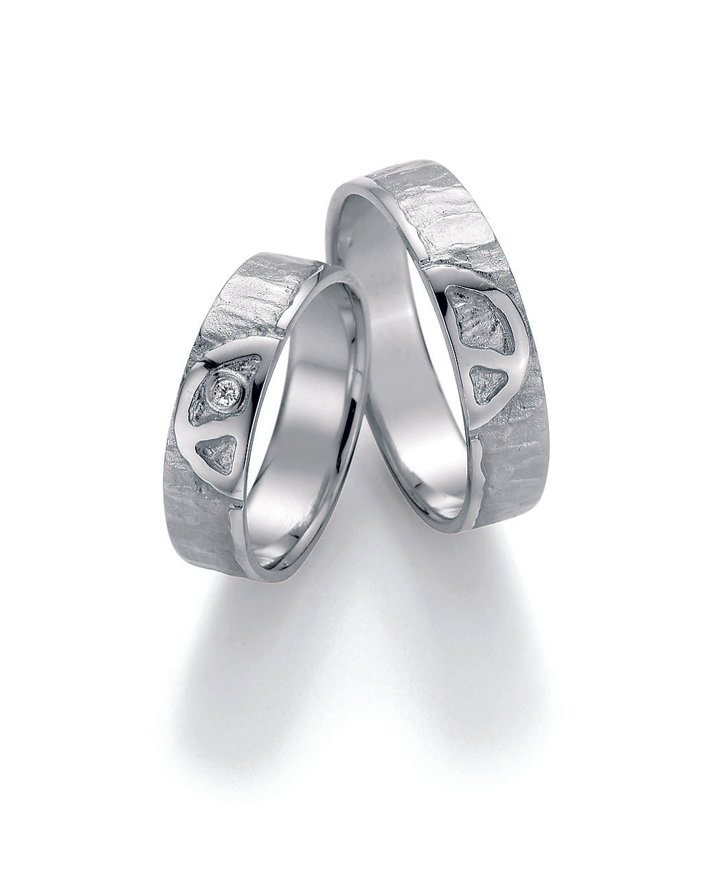 Symbolringe Peace - Eheringe aus Silber, Gold oder Platin mit Diamant ink. Garantie und Gravur 66-51030 Peace