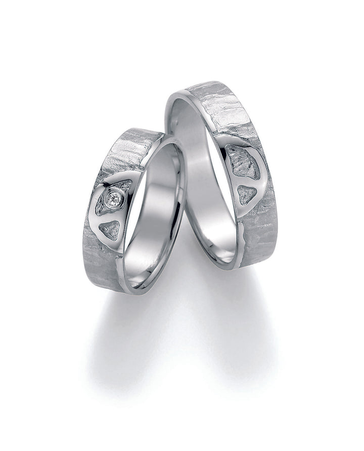 Symbolringe Peace - Eheringe aus Silber, Gold oder Platin mit Diamant ink. Garantie und Gravur 66-51030 Peace