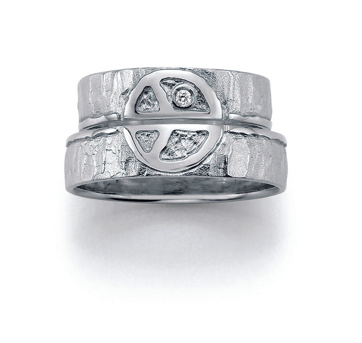 Symbolringe Peace - Eheringe aus Silber, Gold oder Platin mit Diamant ink. Garantie und Gravur 66-51030 Peace