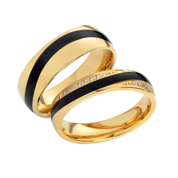 Freundschaftsringe aus Edelstahl mit Zirkonia ink.  Gravur | SD 8016