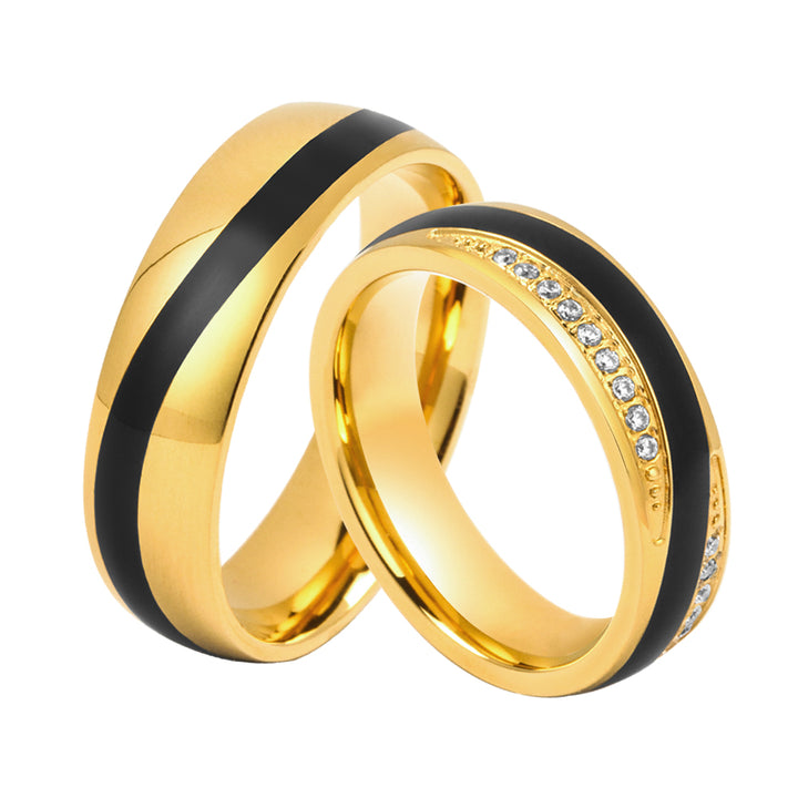 Freundschaftsringe aus Edelstahl mit Zirkonia ink.  Gravur | SD 8016