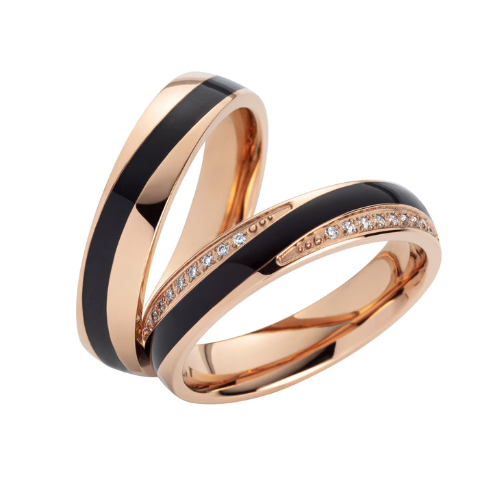 Freundschaftsringe aus Edelstahl mit Zirkonia ink.  Gravur | SD 8018