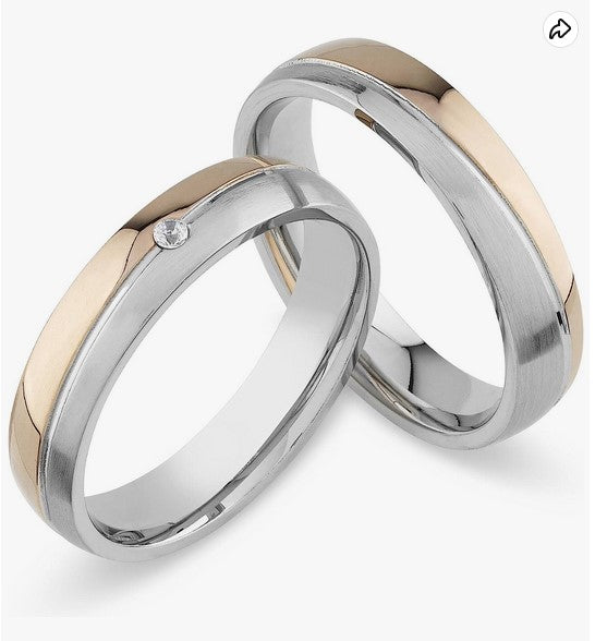 Freundschaftsringe aus Edelstahl mit Zirkonia ink.  Gravur | SH 212