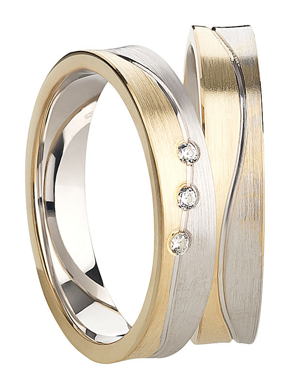 Freundschaftsringe aus 925 Silber mit Zirkonia ink.  Gravur | SR1070