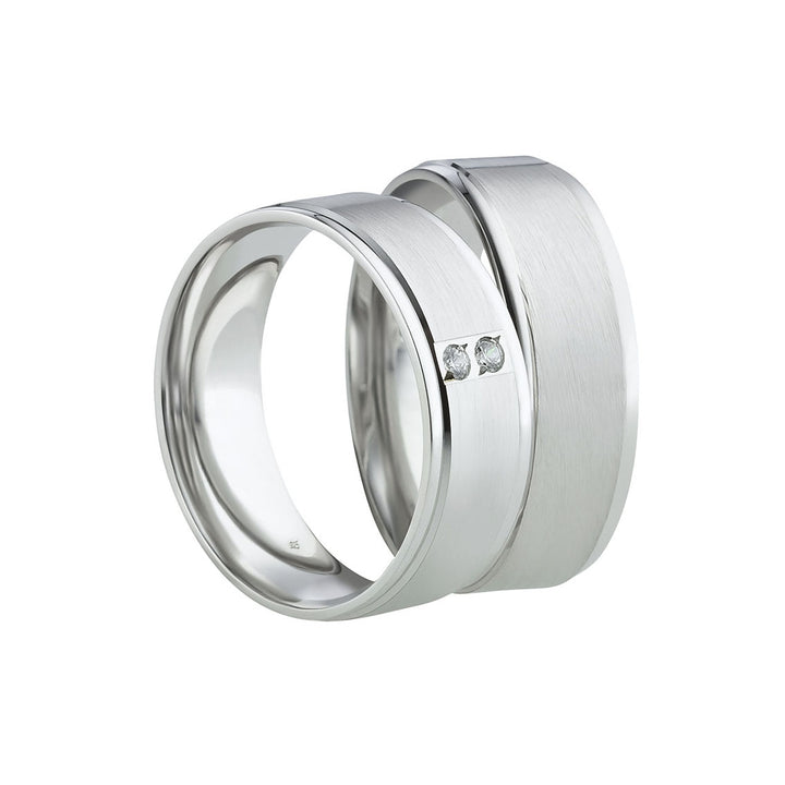 Freundschaftsringe aus 925 Silber mit Zirkonia ink.  Gravur | SR 4