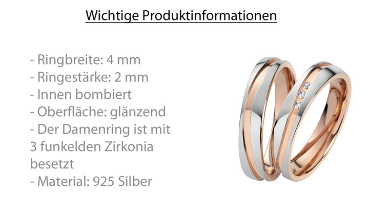 925 Silberring Verlobungsringe Trauringe Eheringe Partnerringe+ Gravur | SZ2000