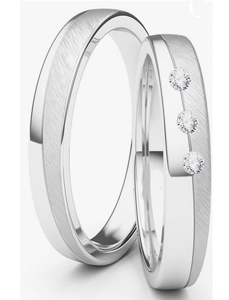 Blue Moon 925 Silberringe Trauringe Eheringe Partnerringe mit Gravur - SZ2020