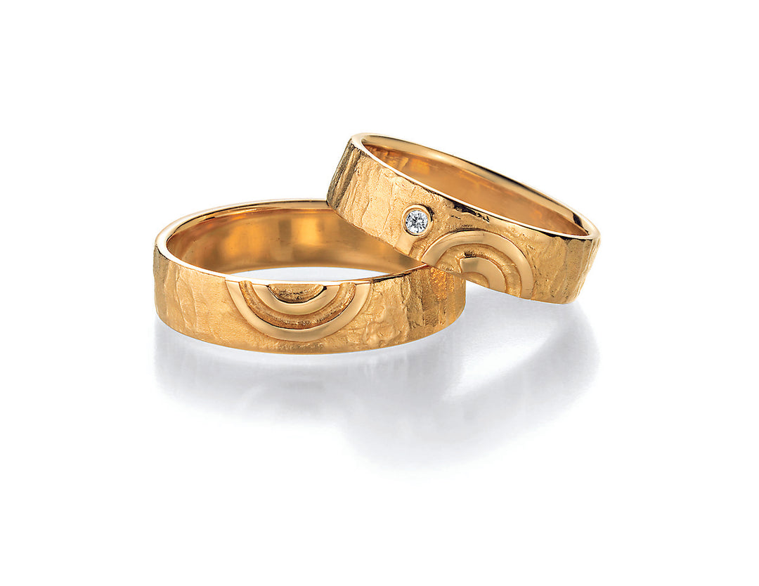 Symbolringe Spirale - Eheringe aus Silber, Gold oder Platin mit Diamant ink. Garantie und Gravur 66-51110 Spirale