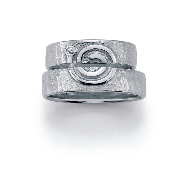 Symbolringe Spirale - Eheringe aus Silber, Gold oder Platin mit Diamant ink. Garantie und Gravur 66-51110 Spirale