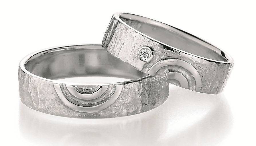 Symbolringe Spirale - Eheringe aus Silber, Gold oder Platin mit Diamant ink. Garantie und Gravur 66-51110 Spirale