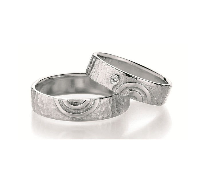 Symbolringe Spirale - Eheringe aus Silber, Gold oder Platin mit Diamant ink. Garantie und Gravur 66-51110 Spirale