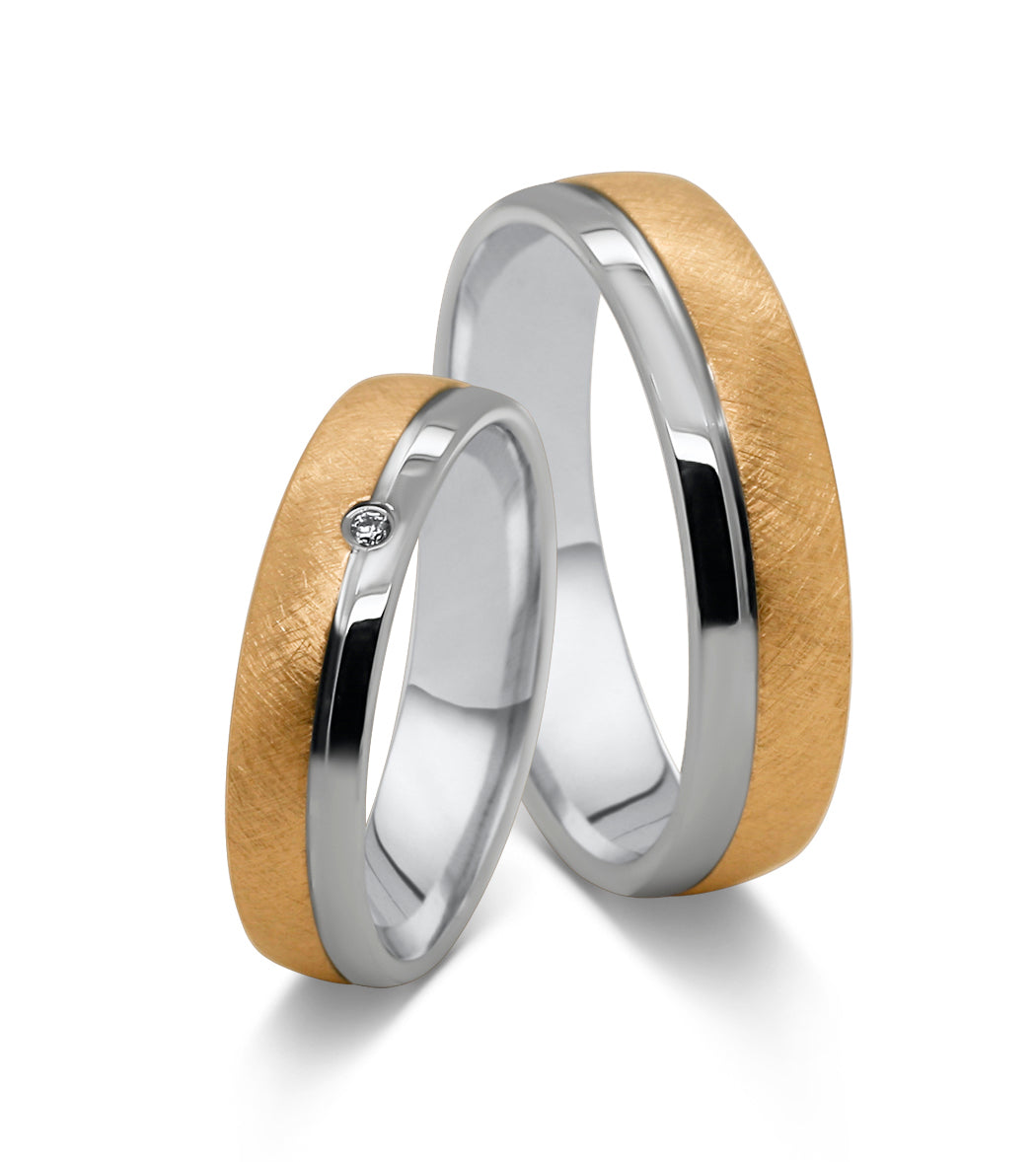 Ehe - Freundschaftsringe aus Edelstahl mit Zirkonia ink.  Gravur | AB 4788