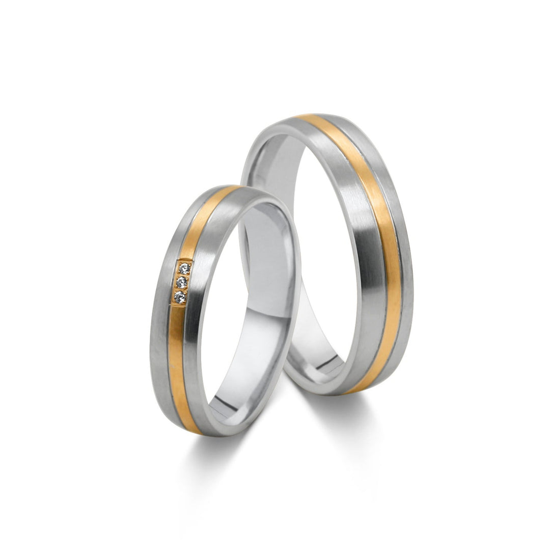 Ehe - Freundschaftsringe aus Edelstahl mit Zirkonia ink.  Gravur | AB 4790