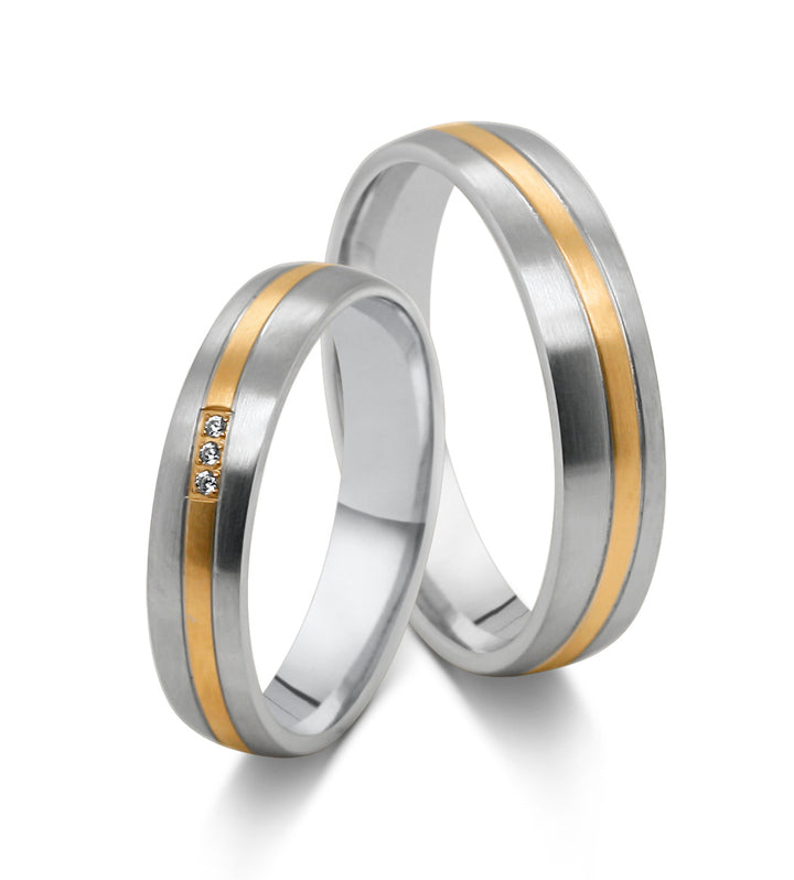 Ehe - Freundschaftsringe aus Edelstahl mit Zirkonia ink.  Gravur | AB 4790