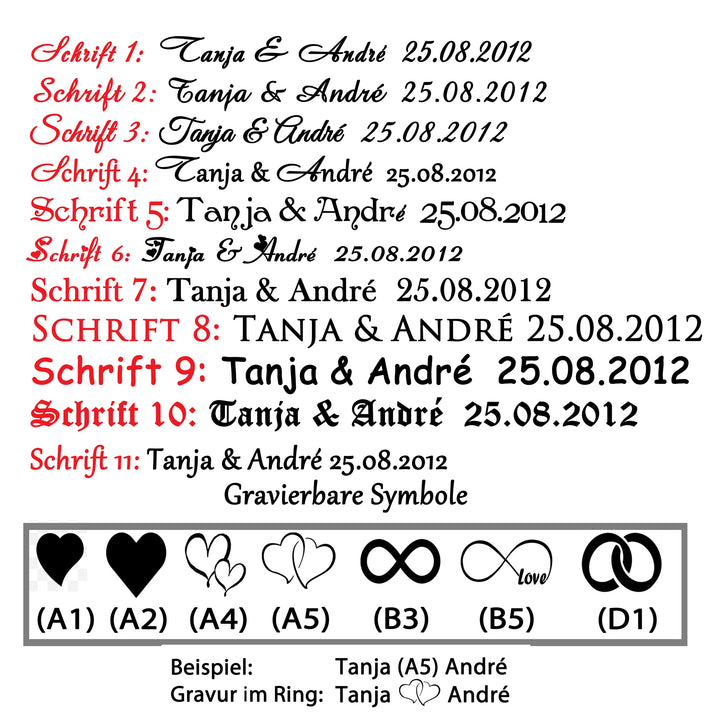 Freundschaftsringe aus 925 Silber mit Zirkonia ink.  Gravur SR994