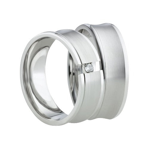 Partnerringe aus 925 Silber mit Zirkonia ink.  Gravur SR26