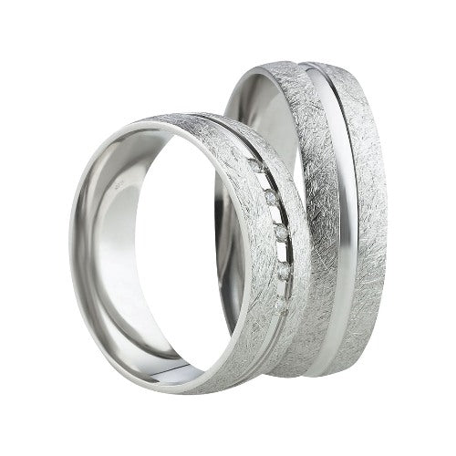 Partnerringe aus 925 Silber mit Zirkonia ink.  Gravur SR28