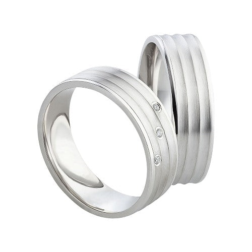 Partnerringe aus 925 Silber mit Zirkonia ink.  Gravur SR32