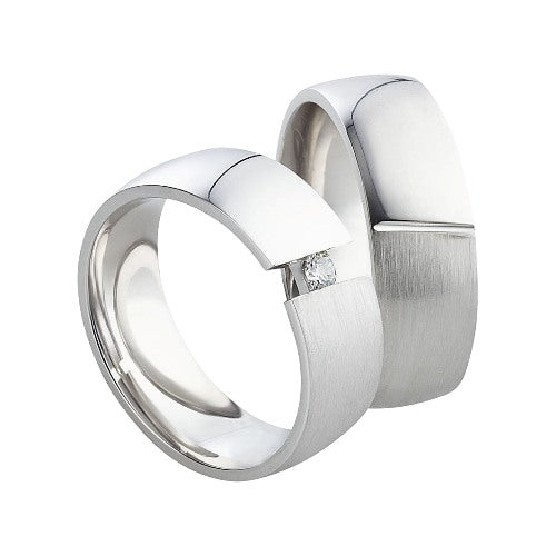 Partnerringe aus 925 Silber mit Zirkonia ink.  Gravur SR36