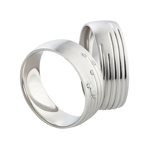 Partnerringe aus 925 Silber mit Zirkonia ink.  Gravur SR40