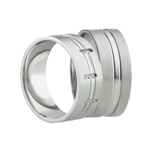 Partnerringe aus 925 Silber mit Zirkonia ink.  Gravur SR42