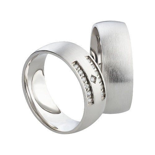 Partnerringe aus 925 Silber mit Zirkonia ink.  Gravur SR44