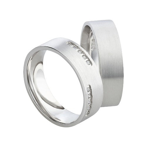 Partnerringe aus 925 Silber mit Zirkonia ink.  Gravur SR46