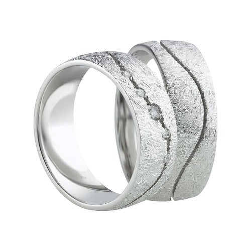 Partnerringe aus 925 Silber mit Zirkonia ink.  Gravur SR48