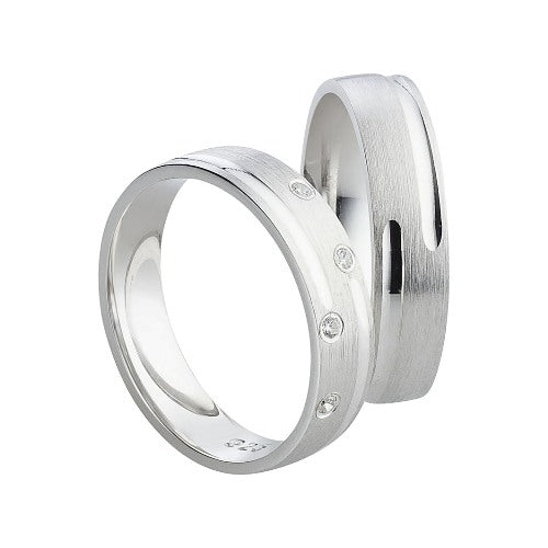 Freundschaftsringe aus 925 Silber mit Zirkonia ink.  Gravur SR80