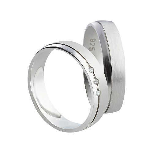 Freundschaftsringe aus 925 Silber mit Zirkonia ink.  Gravur SR82