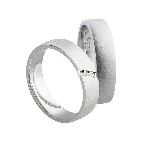 Freundschaftsringe aus 925 Silber mit Zirkonia ink.  Gravur SR84