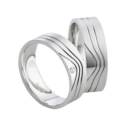 Freundschaftsringe aus 925 Silber mit Zirkonia ink.  Gravur SR88