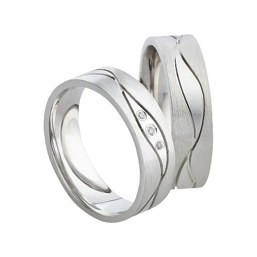 Freundschaftsringe aus 925 Silber mit Zirkonia ink.  Gravur SR90