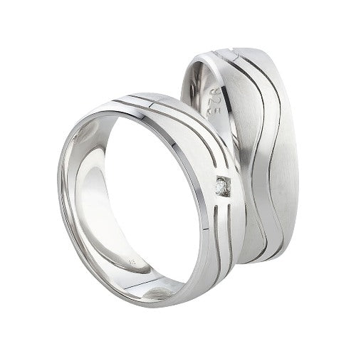 Freundschaftsringe aus 925 Silber mit Zirkonia ink.  Gravur SR92