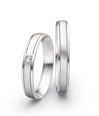 Weißgold Eheringe mit Diamanten